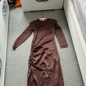 Brown midi dress